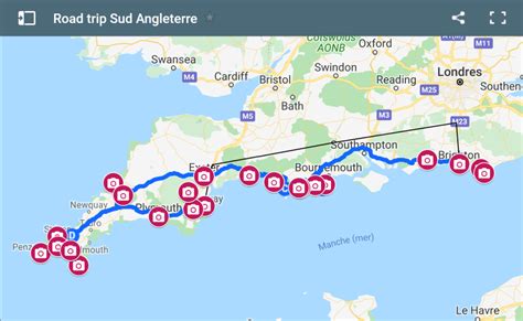 carte du sud-ouest de l'Angleterre