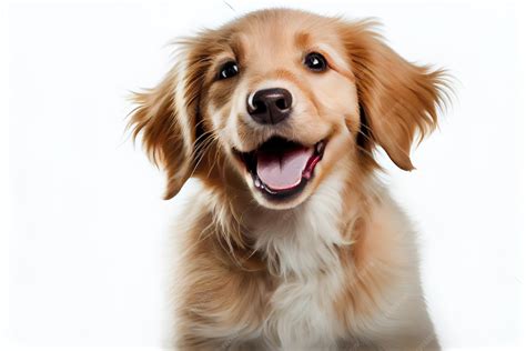 Image d'un chien fraîchement toiletté, souriant