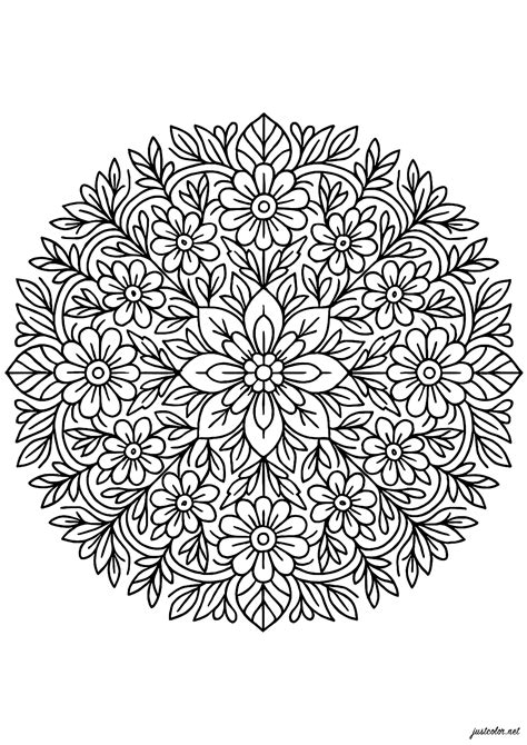 Mandalas floraux complexes pour adultes