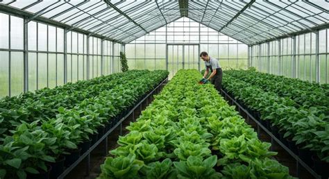 Serres de culture avec différentes variétés de plantes