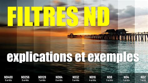 Exemple de différents filtres ND