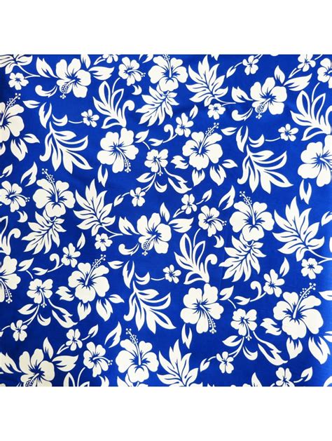 Tissu hibiscus bleu turquoise sur fond blanc