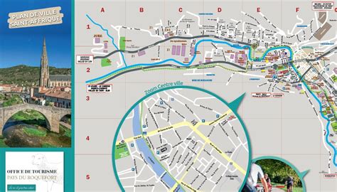 Plan de la ville de Saint-Affrique avec le positionnement des centres de formation
