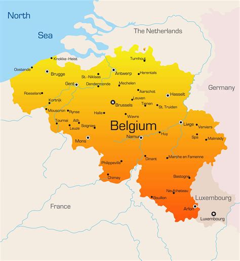 Map of Belgium highlighting plant nurseries