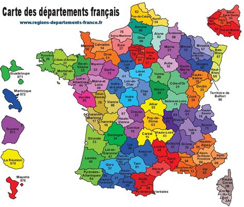 Carte des départements de France