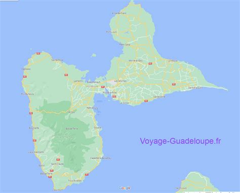 Carte de la Guadeloupe mettant en évidence Sainte-Anne