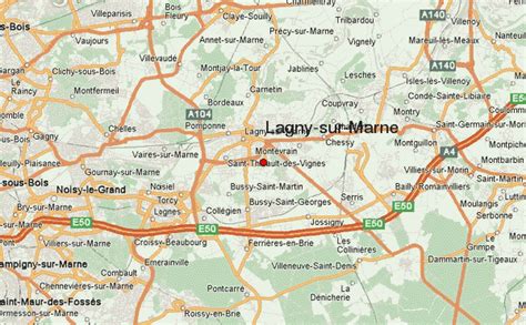 Carte de Lagny-sur-Marne et des villes avoisinantes