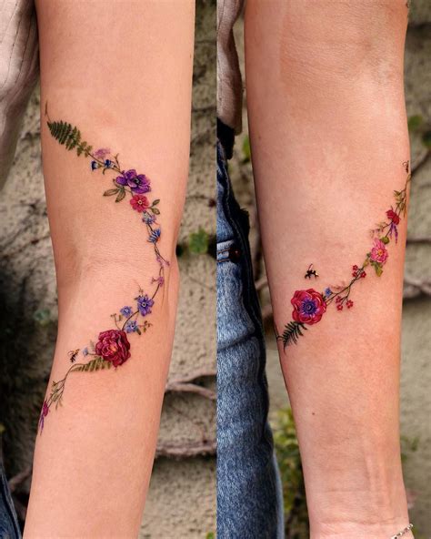 Emplacements de tatouages floraux