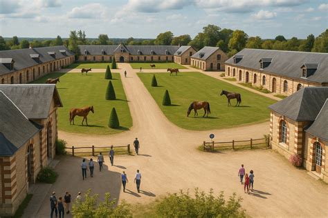 Centre équestre avec chevaux