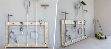 Schéma de fabrication d'un rack en bois pour outils de jardinage