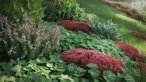 Variétés de plantes couvre-sol dans un jardin