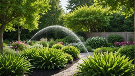 Jardin verdoyant grâce à l'arrosage automatique