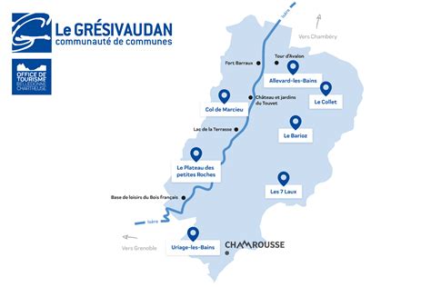 Carte du Grésivaudan localisant les points d'animation pour le jardinage
