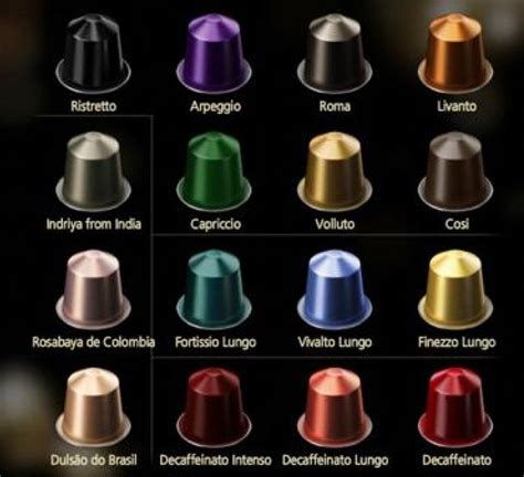 Capsules Nespresso de différentes couleurs