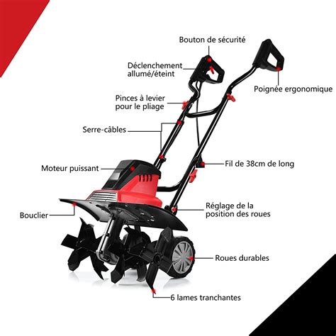 Motobineuse Costway 1500W en gros plan