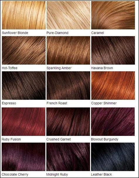 Nuancier de couleurs de cheveux