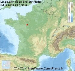 Carte de France avec Le Breil-sur-Mérize mis en évidence