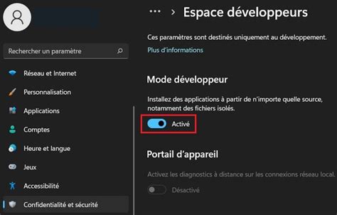 Capture d'écran de l'application Yeelight - Activer le mode développeur