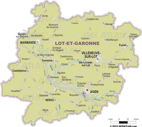 Carte du Lot-et-Garonne avec Fauguerolles mise en évidence