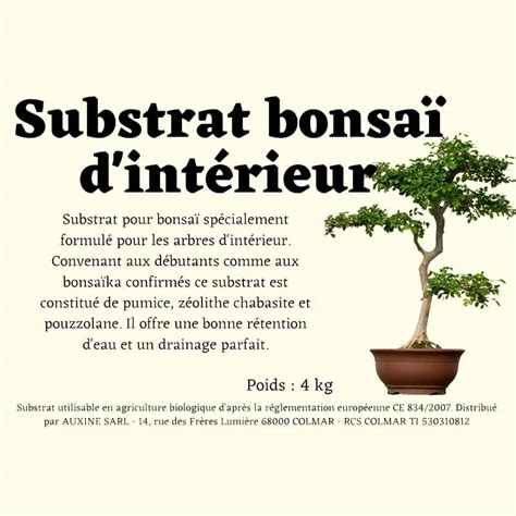 Infographie illustrant les propriétés d'un bon substrat pour bonsaï (drainage, aération, rétention d'eau, stabilité)