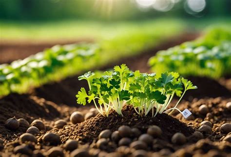 Infographie montrant les étapes du semis du persil, de la trempage des graines à l'éclaircissage.