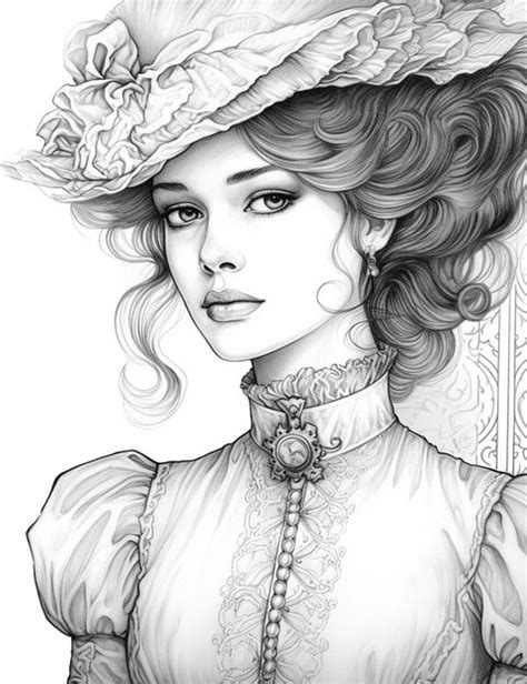 Dessin d'une femme avec une lampe en guise de chapeau