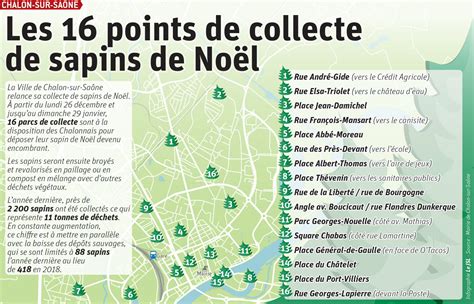 Carte des points de collecte de sapins de Noël