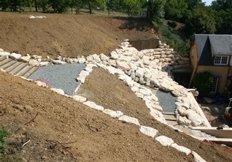 Plan d'aménagement de talus avec escaliers et paliers