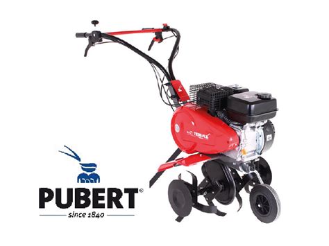 Motobineuse Pubert en action dans un jardin