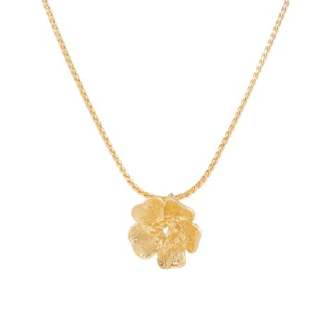 Collier hibiscus et perle stylisé