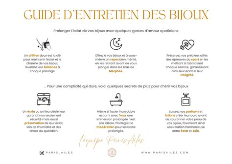 Infographie sur les conseils d'entretien des bijoux