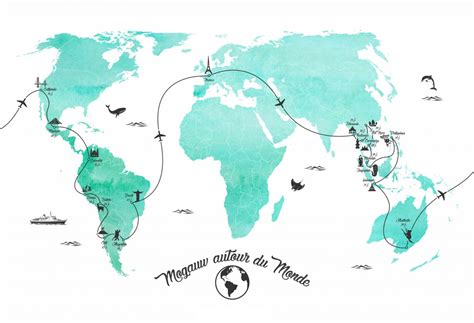 Carte des voyages d'Allan Karlsson à travers le monde