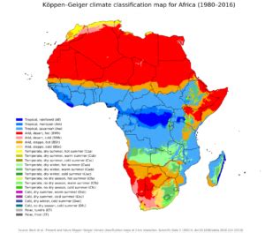 carte climatique de l'Afrique