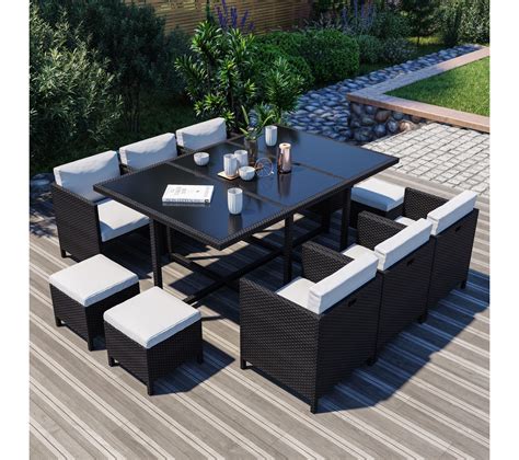 Ensemble de salon de jardin modulable avec coussins confortables et table basse