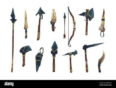 Schéma illustrant différents types d'armes de chasse préhistoriques