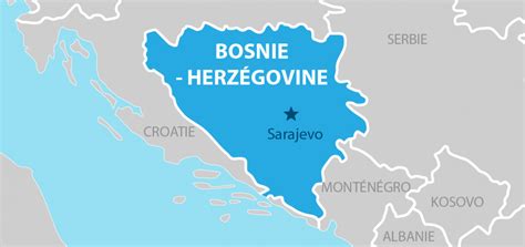 Carte de la Bosnie-Herzégovine en Europe