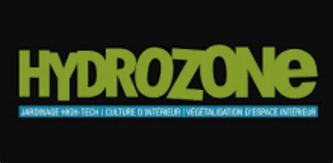 Logo Hydrozone avec divers produits de culture indoor