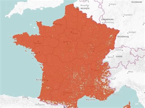Carte de couverture réseau Orange à Pruniers (exemple fictif)