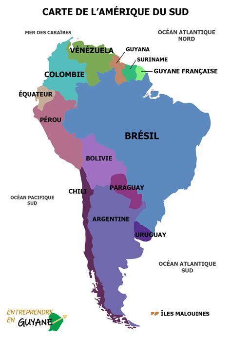 Carte de l'Amérique du Sud montrant la région des Andes