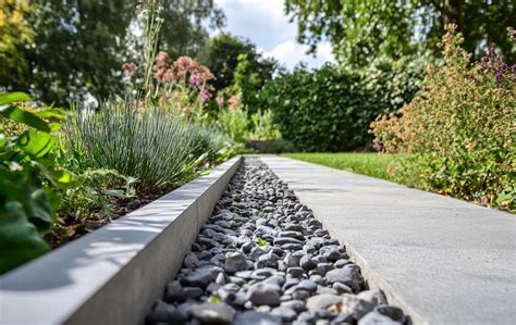 Bordures en béton dans un jardin moderne