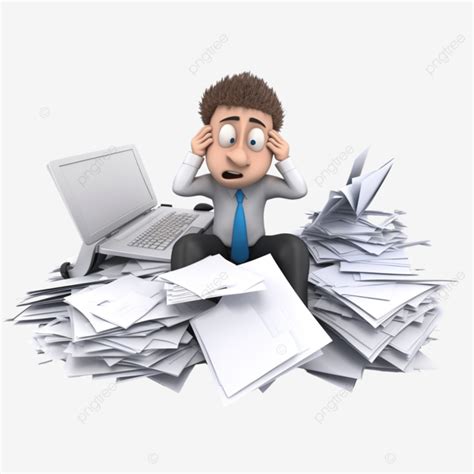 overworked employee illustration