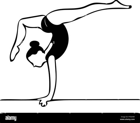 Illustration d'une gymnaste en pleine action sur la poutre, démontrant souplesse et équilibre