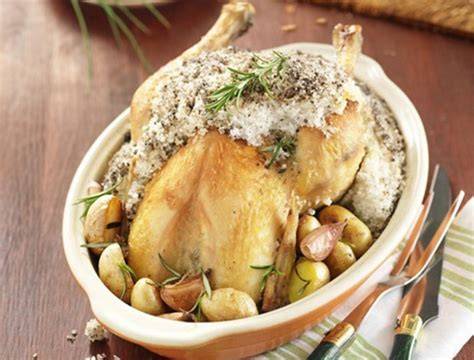 recette de poulet en croûte de sel et feuilles de figuier