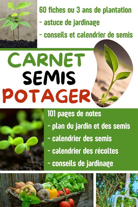 Un cahier de jardin ouvert avec des notes manuscrites sur les semis et les plantations.