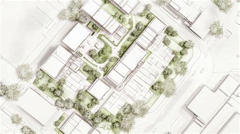 Vue aérienne d'un aménagement paysager urbain typique de la région caladoise