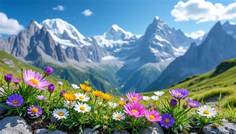 Paysage de montagne avec des landes à myrtilles en fleurs