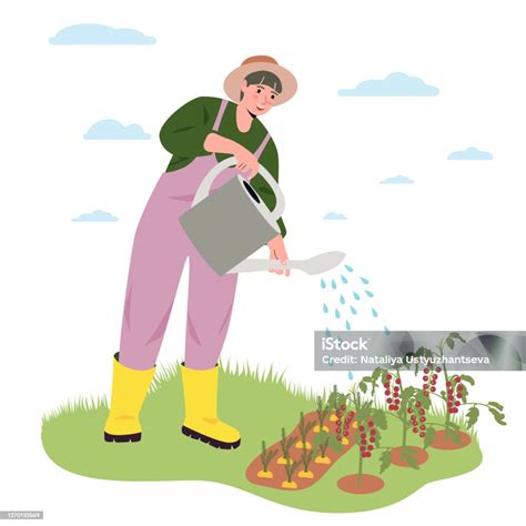 Femme arrosant un bonsaï avec un petit arrosoir