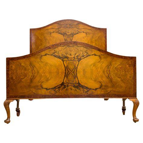 Lit double Art Déco en bois de citronnier