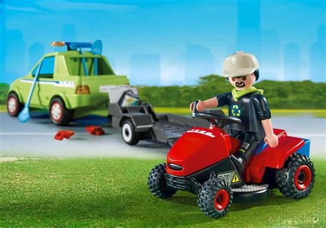 Playmobil tracteur jardinier avec personnage et accessoires