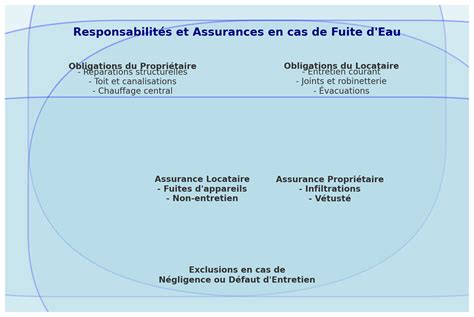 Diagramme illustrant la répartition des responsabilités entre locataire et propriétaire pour une fosse septique